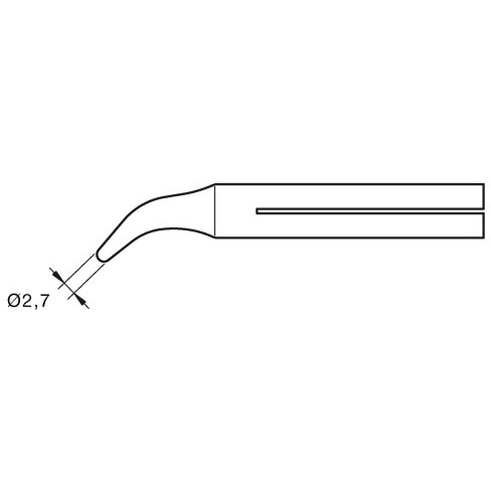 Наконечник JBC C-20D (0550509) для 55N (конический изогнутый 2,7 мм)