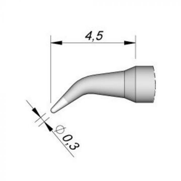 C115-105 Pointe cône courbé 0,3mm JBC TOOLS 