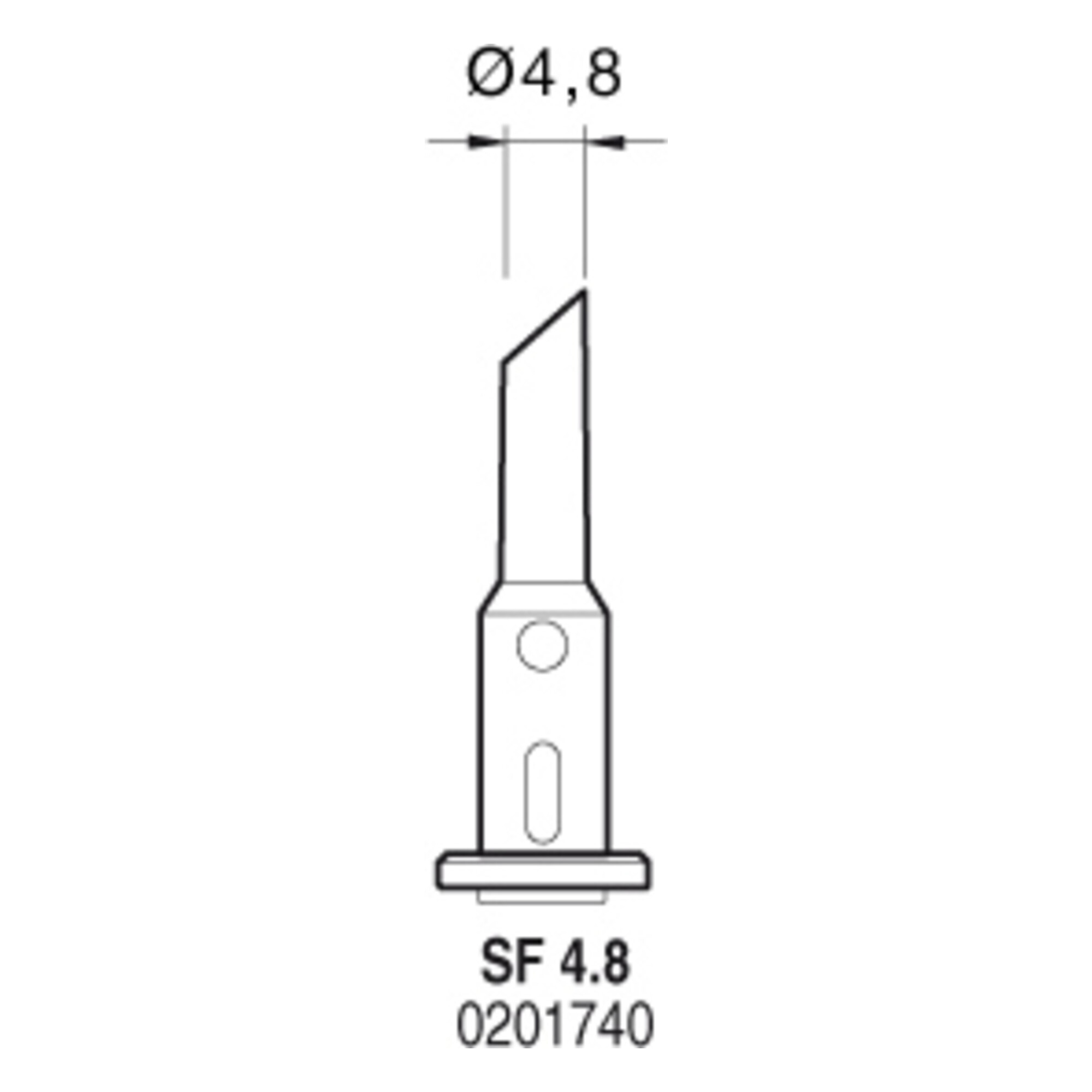 Наконечник JBC SF 4.8 (0201740) для SG1070 (скошенный 4,8 мм)