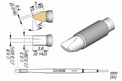 Жало паяльное специальное Ø 0,8 мм для кабелей и разъёмов - JBC C210-038