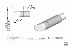 Картридж-наконечник срез Ø 2,9 мм для T210 - JBC C210-040