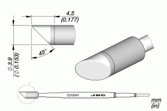 Картридж-наконечник скошенный Ø3,9 мм для паяльников T210 — JBC C210-041