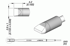 Картридж-наконечник лопатка 3,9×1,0 мм для паяльников T210 — JBC C210-042