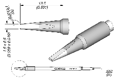 Наконечник JBC C245-122 для пайки выводов и соединений 1,5 х 0,5 мм