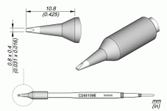 Жало паяльное клиновидное 0,8×0,4 мм для T245 - JBC C245-159E