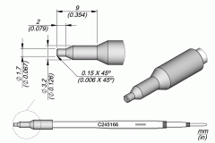 Жало паяльное C245 Inox Ø 1,7 мм для работ с пластиком - JBC C245-166