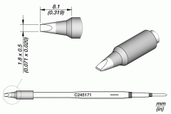 Картридж-наконечник клиновидный 1,8 × 0,5 мм для T245 - JBC C245-171