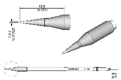Картридж-наконечник конический удлинённый Ø 0,3 мм для T245 - JBC C245-230