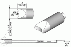 Жало паяльное круглое удлинённое 20 мм для кабелей до Ø 9 мм C245 - JBC C245-662