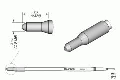 Жало термозащитное для пластика Ø 3,2 мм для T245 - JBC C245-688
