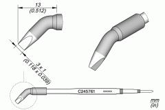 Наконечник JBC C245-761 клиновидный 3,0 х 1,0 мм (изогнутый)