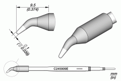 Жало C245E круглое изогнутое усиленное для T245 - JBC C245-909E
