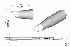 Картридж-наконечник скошенный Ø3,8 мм S1, усиленный, для T245 - JBC C245952E