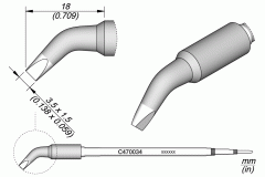 Наконечник JBC C470-034 клиновидный 3,5 х 1,5 мм (изогнутый)