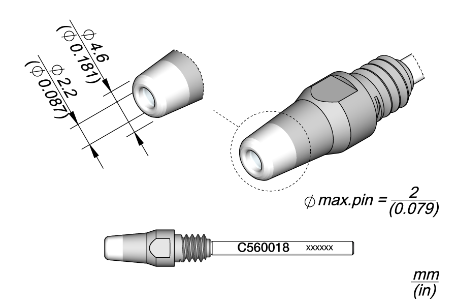 Демонтажная насадка Ø 2,2 мм для паяльника DR560-A - JBC C560-018