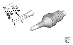 Наконечник для вакуумного паяльника DT530-A, Ø1,8/Ø0,8 мм — JBC D530-012