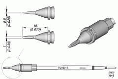 Жало R245 Twintip клиновидное 4,7x1,6 мм для TRA245 - JBC R245-016