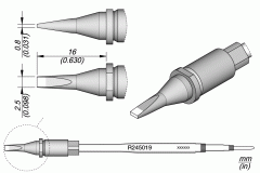 Жало R245 клиновидное 2,5x0,8 мм для автопайки TR245 - JBC R245-019