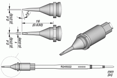Жало R245 клин с канавкой 1x0,4 мм для автопайки TR245 - JBC R245-022
