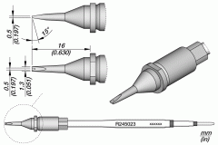 Жало паяльное R245 клиновидное с пазом 1,3x0,5 мм для автопайки - JBC R245-023