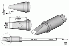 Жало R470 клиновидное 6x2 мм для TRA470 - JBC R470-035