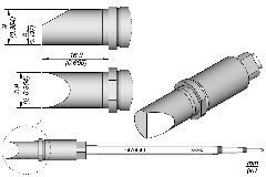 Жало паяльное со скосом Ø 9 мм для TR470/TRA470 - JBC R470-040