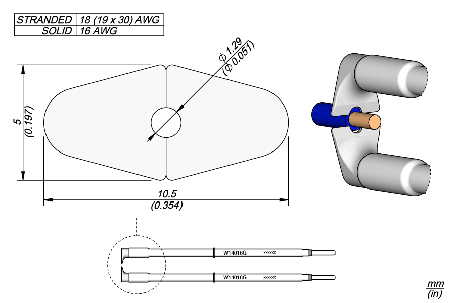 Высокотемпературное жало для зачистки 16 AWG, прямое, для WS140 - JBC W14016G