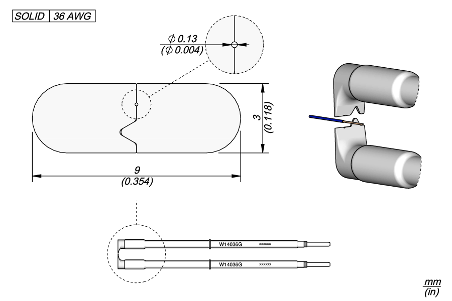 Нож для зачистки 36 AWG серии W140 для термопинцета WS140 - JBC W140-36G