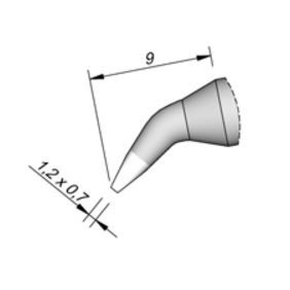 Наконечник JBC C130-404 клиновидный 1,2 х 0,7 мм (изогнутый)