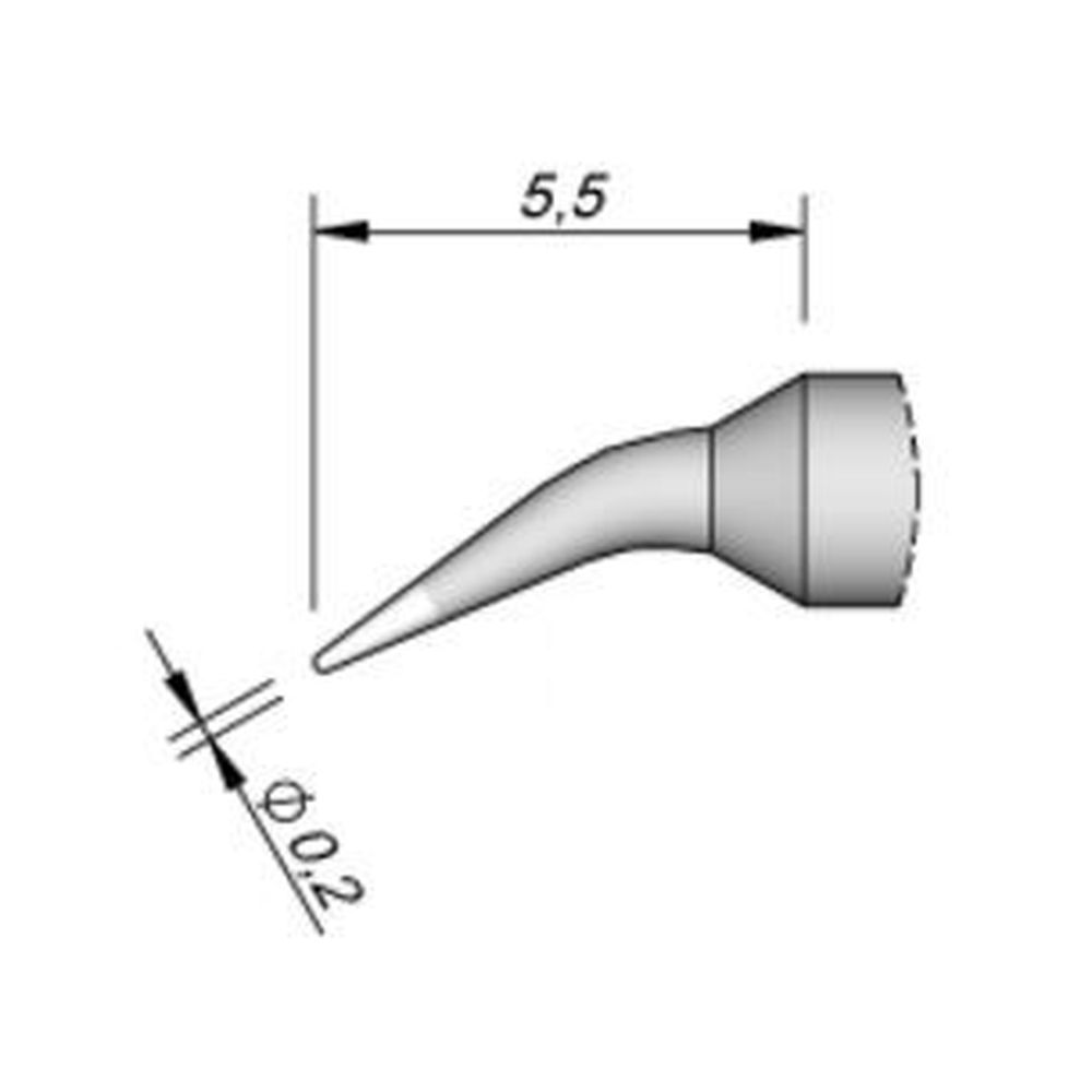 Наконечник JBC C210-002 конический 0,2 мм (изогнутый)