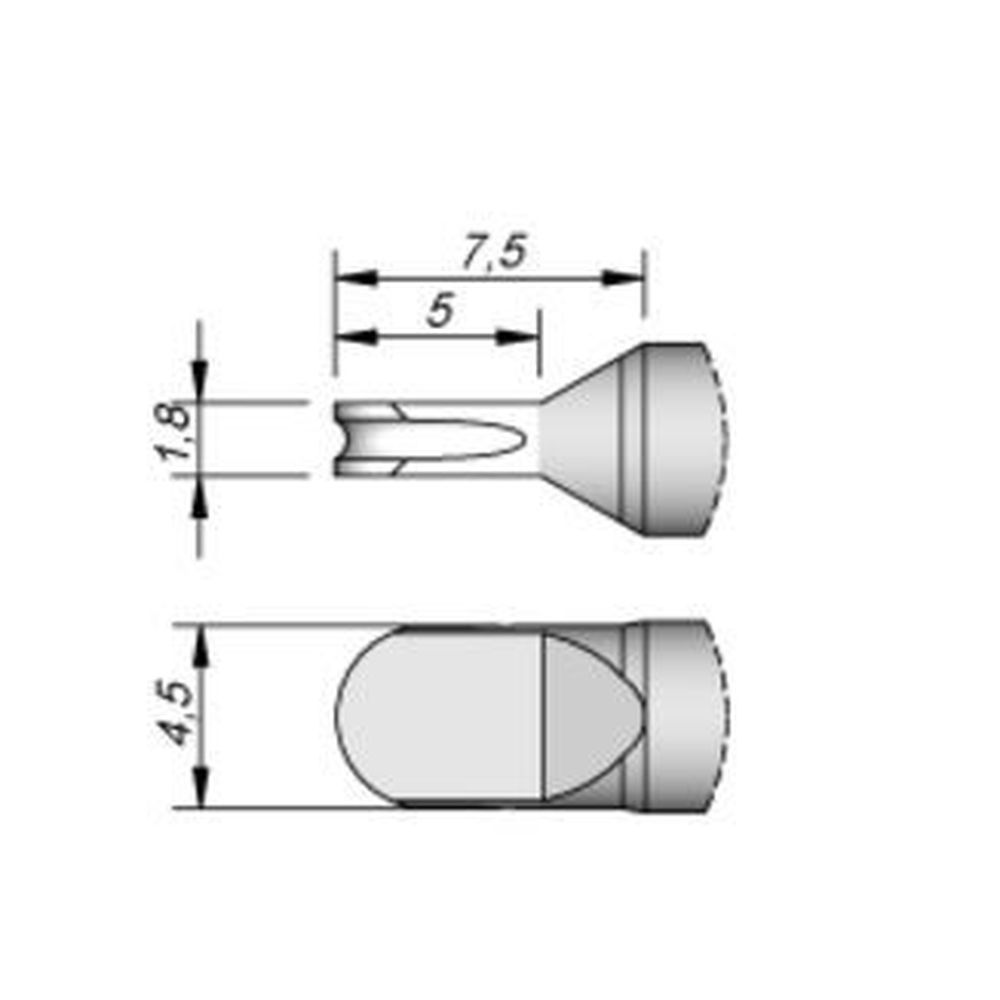 Наконечник JBC C245-009 S-Lead 4,5 х 1,8 мм (SMT IC)
