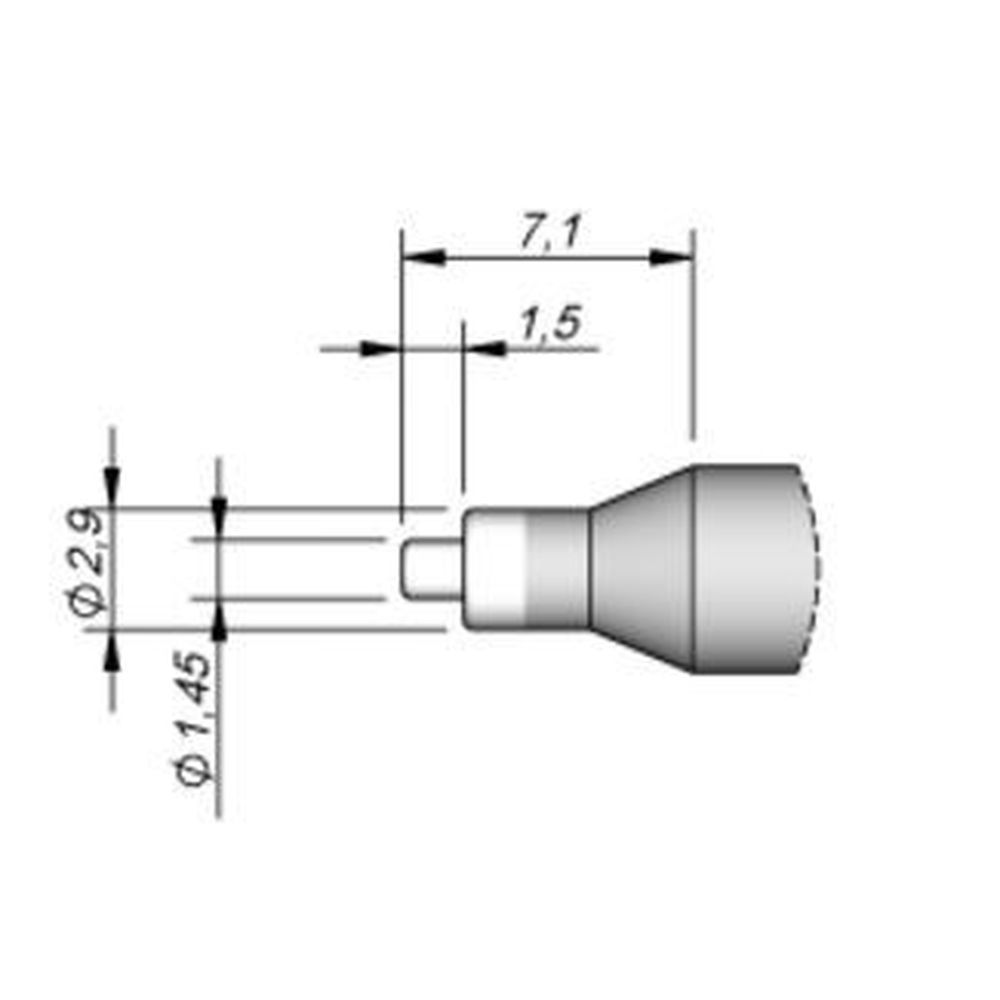 Наконечник JBC C245-117 для отверстий 1,45 мм