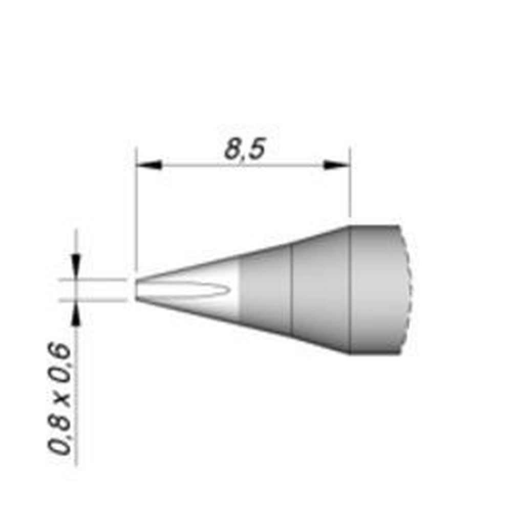 Наконечник JBC C245-742 клиновидный 0,8 х 0,6 мм (высокая теплопередача)
