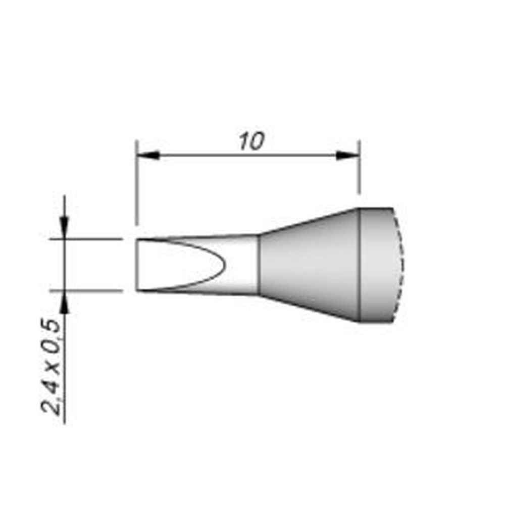 Наконечник JBC C245-759 клиновидный 2,4 x 0,5 мм (высокая теплопередача)