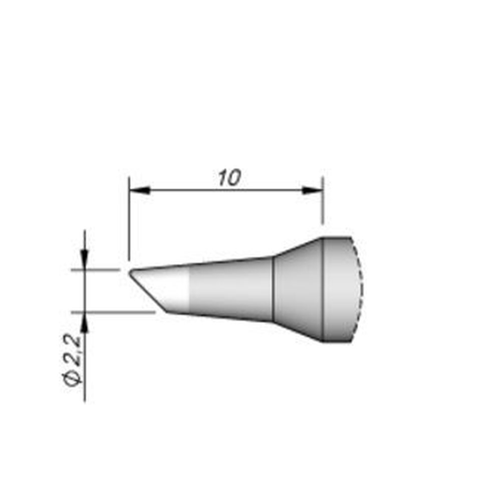 Наконечник JBC C245-845 скошенный 2,2 мм (удлинённый)