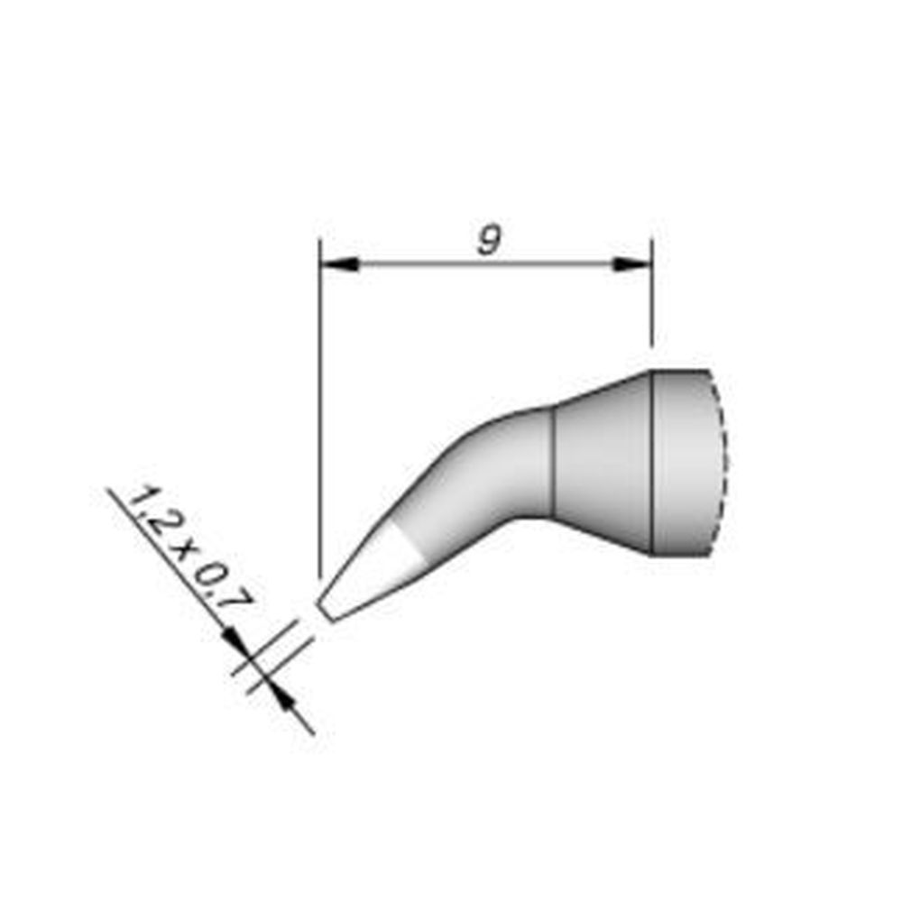 Наконечник JBC C245-962 клиновидный 1,2 х 0,7 мм (изогнутый)