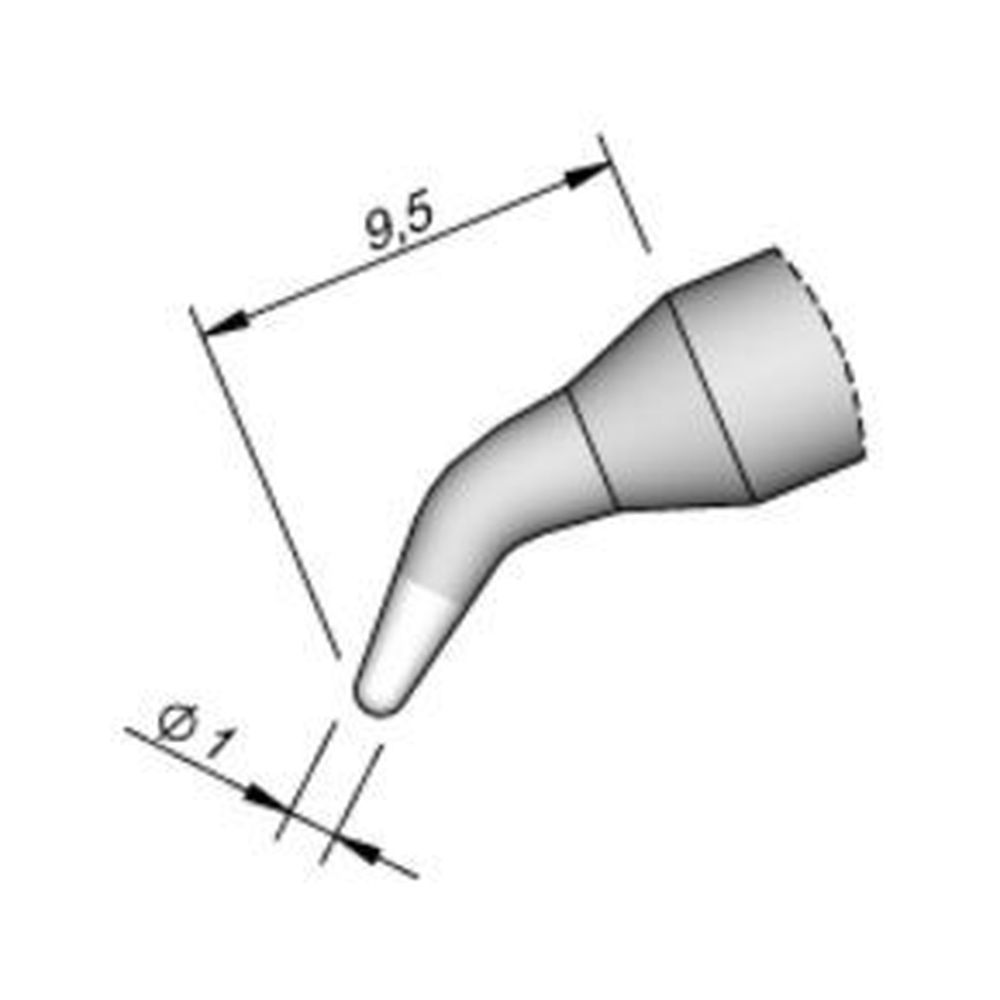 Наконечник JBC C250-403 конический 1,0 мм (изогнутый)