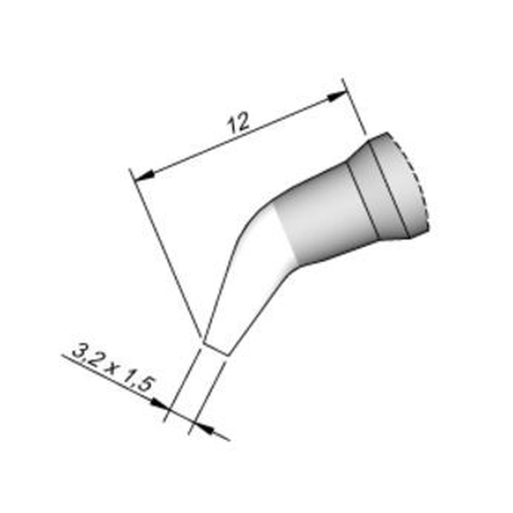 Наконечник JBC C250-418 клиновидный 3,2 х 1,5 мм (изогнутый)