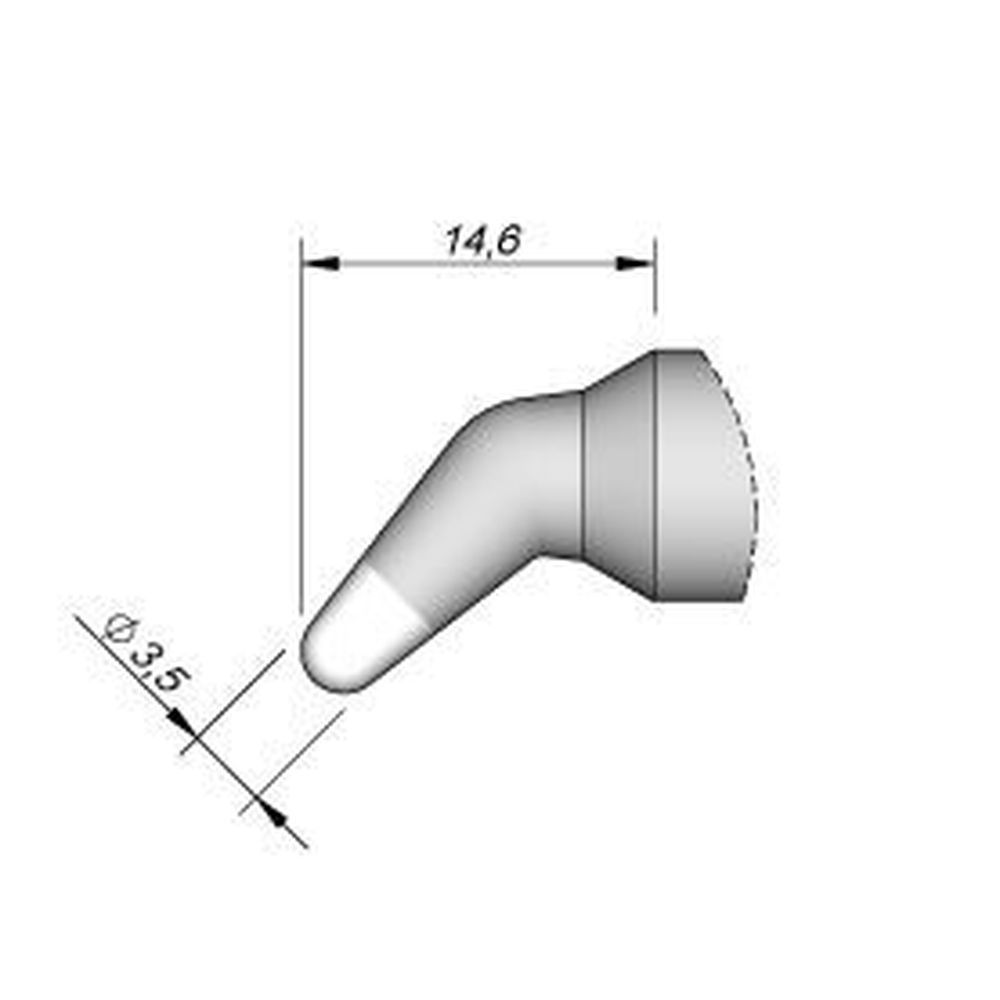 Наконечник JBC C470-008 конический 3,5 мм (изогнутый)