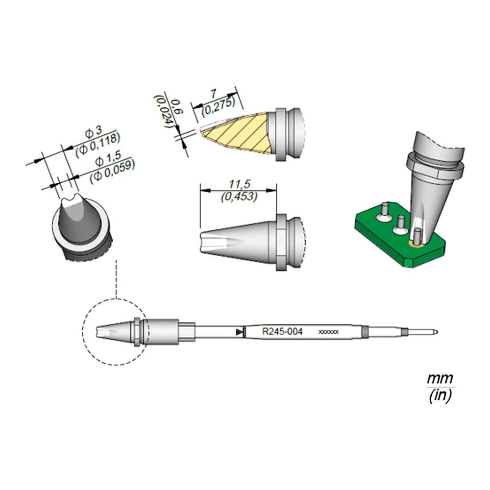 Наконечник JBC R245-010 для пайки кабелей и соединений 1,5 мм